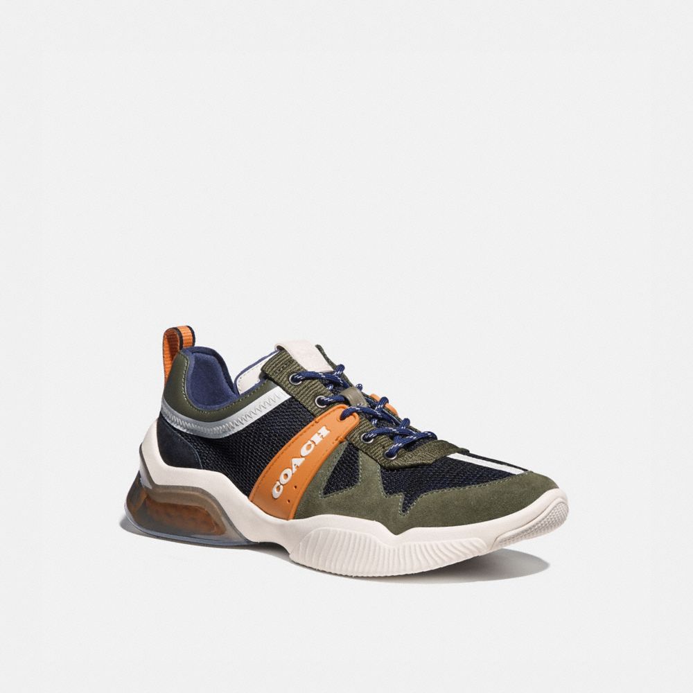 COACH®,CITYSOLE RUNNER,Mesh/Rubber/Suede,True Navy/ Washed Utility,Front View