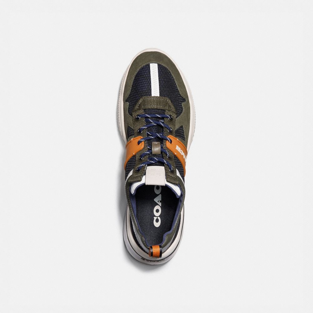 COACH®,CITYSOLE RUNNER,Mesh/Rubber/Suede,True Navy/ Washed Utility,Inside View,Top View