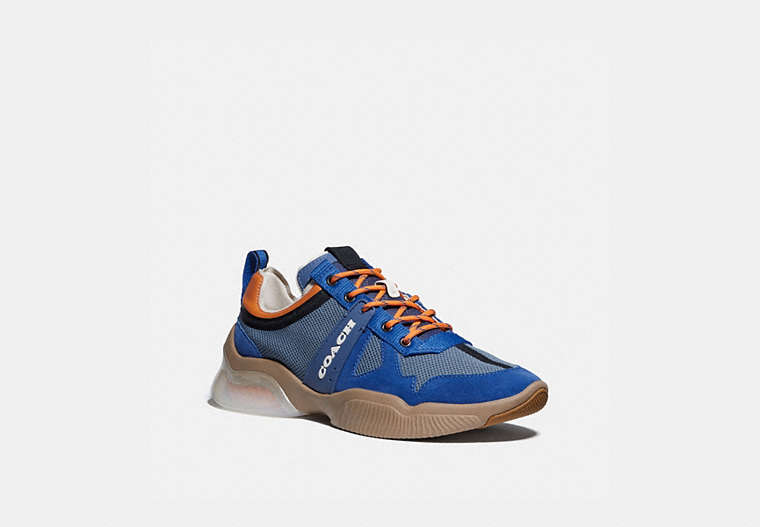 COACH®,CITYSOLE RUNNER,Suede/Rubber,Deep Sky Clementine,Front View