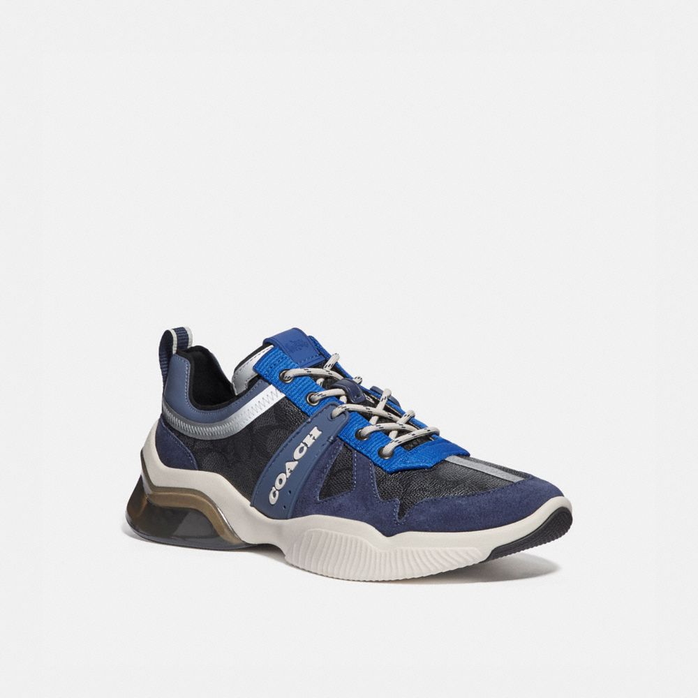 COACH®,CITYSOLE RUNNER,Mixed Material,Charcoal True Navy,Front View