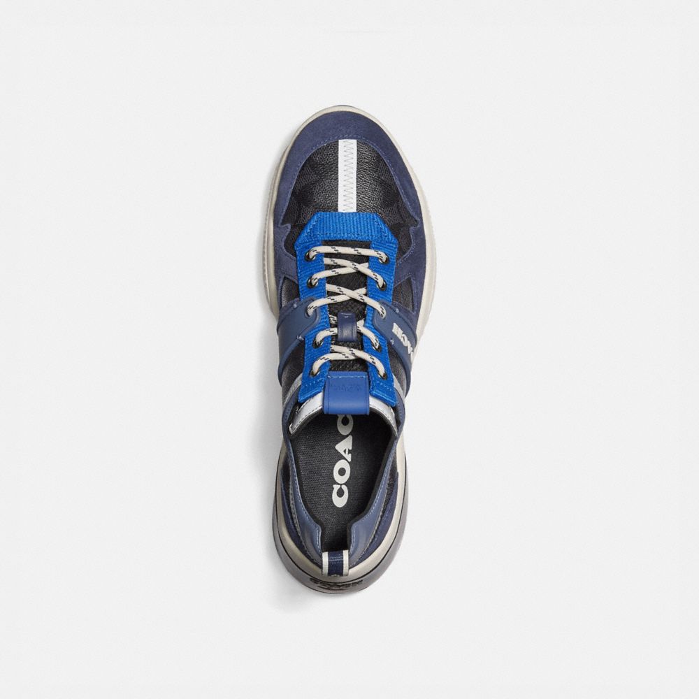 COACH®,CITYSOLE RUNNER,Mixed Material,Charcoal True Navy,Inside View,Top View