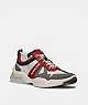 COACH®,CITYSOLE RUNNER,Suede/Rubber,Chalk Sport Red,Front View