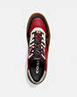 COACH®,CITYSOLE COURT SNEAKER IN COLORBLOCK,Mixed Material,Dark Cardinal Saddle,Inside View,Top View