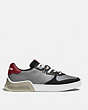 COACH®,CITYSOLE COURT SNEAKER IN COLORBLOCK,Mixed Material,Washed Steel Black,Angle View