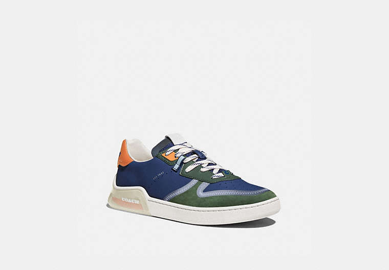 COACH®,CITYSOLE COURT SNEAKER IN COLORBLOCK,Mixed Material,True Navy/ Washed Utility,Front View