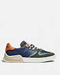 COACH®,CITYSOLE COURT SNEAKER IN COLORBLOCK,Mixed Material,True Navy/ Washed Utility,Angle View