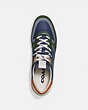COACH®,CITYSOLE COURT SNEAKER IN COLORBLOCK,Mixed Material,True Navy/ Washed Utility,Inside View,Top View