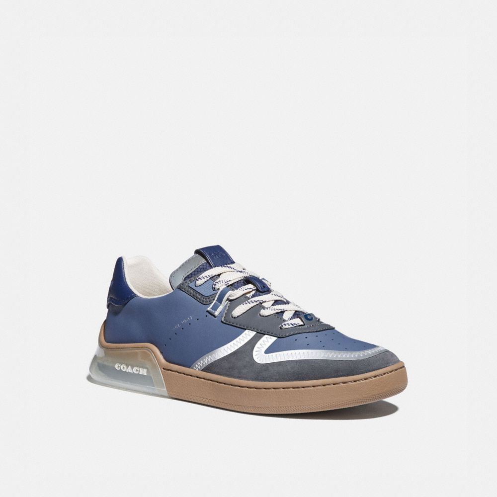 COACH®,CITYSOLE COURT SNEAKER IN COLORBLOCK,Mixed Material,Blue Mist Grey,Front View image number 0