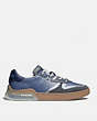 COACH®,CITYSOLE COURT SNEAKER IN COLORBLOCK,Mixed Material,Blue Mist Grey,Angle View