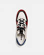 COACH®,CITYSOLE COURT SNEAKER IN COLORBLOCK,Mixed Material,Chalk Dark Cardinal,Inside View,Top View