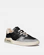COACH®,CITYSOLE COURT SNEAKER,Leather/Suede,Black,Front View