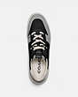 COACH®,CITYSOLE COURT SNEAKER,Leather/Suede,Black,Inside View,Top View