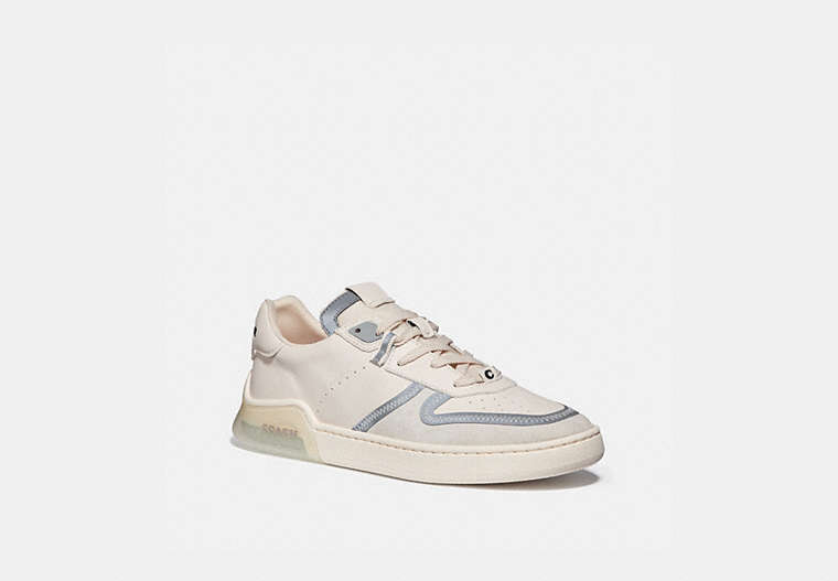 COACH®,CITYSOLE COURT SNEAKER,Leather/Suede,Chalk,Front View image number 0