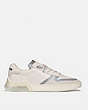 COACH®,CITYSOLE COURT SNEAKER,Leather/Suede,Chalk,Angle View