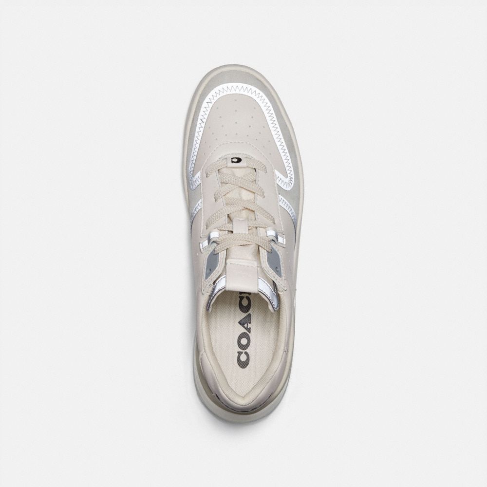 COACH®,CITYSOLE COURT SNEAKER,Leather/Suede,Chalk,Inside View,Top View