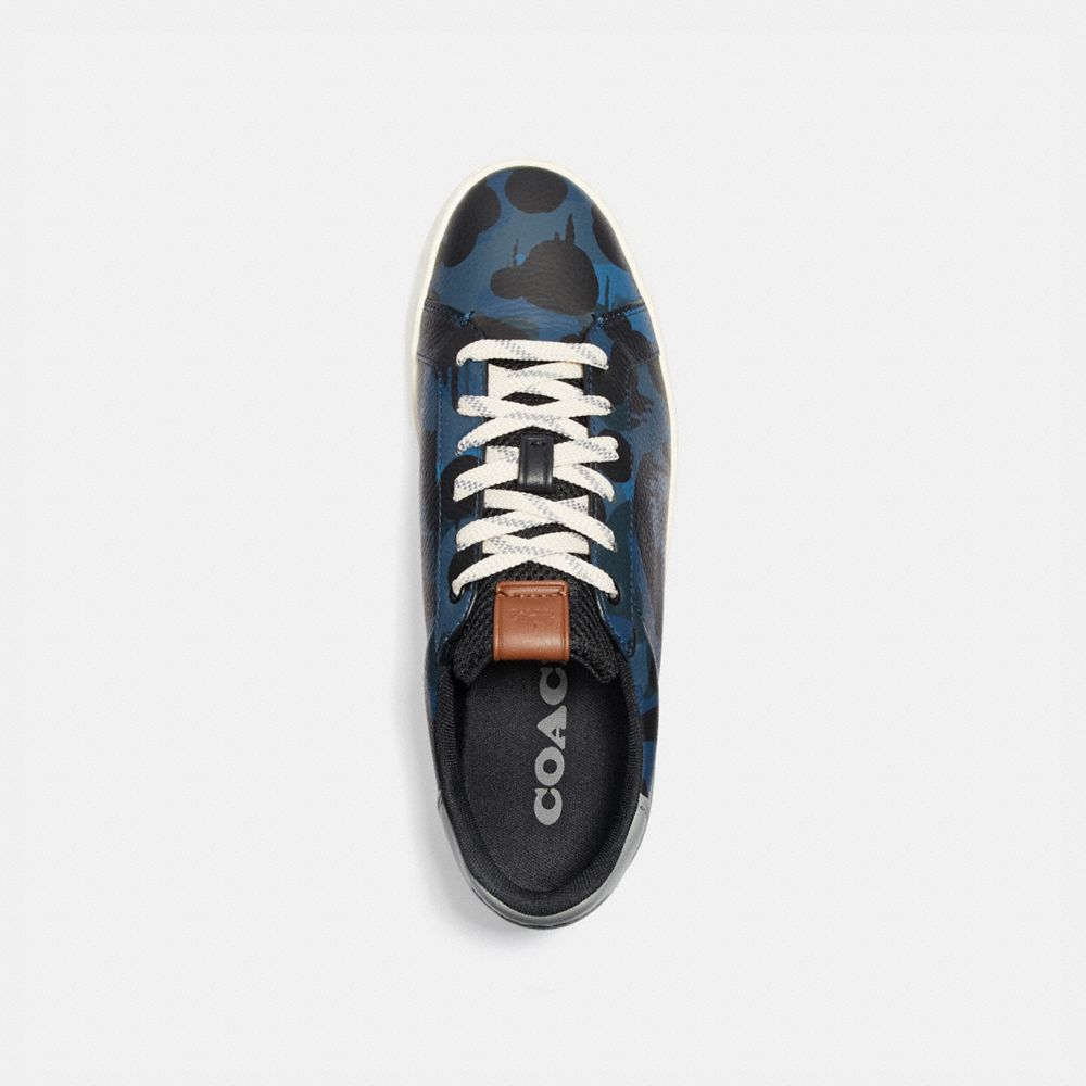COACH®,Lowline Low Top Sneaker With Camo Print,,Inside View,Top View