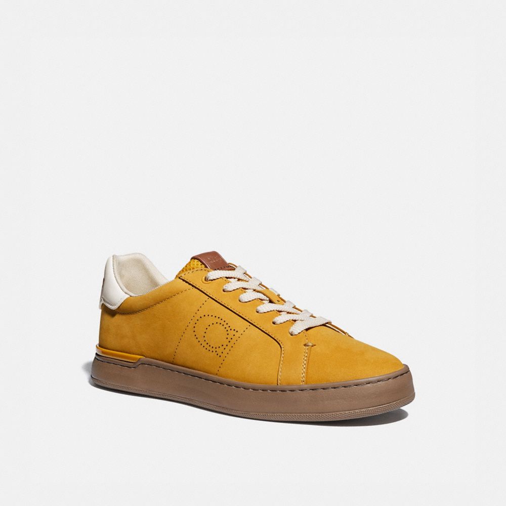 COACH®,LOWLINE LOW TOP SNEAKER,Leather,FLAX,Front View