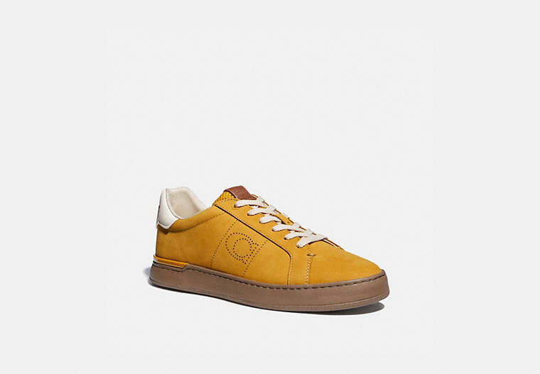 COACH®,LOWLINE LOW TOP SNEAKER,Leather,FLAX,Front View