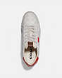 COACH®,LOWLINE LOW TOP SNEAKER,Signature Coated Canvas,Chalk Mango,Inside View,Top View