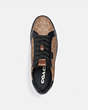 COACH®,LOWLINE LOW TOP SNEAKER,Signature Coated Canvas,Tan/Black,Inside View,Top View