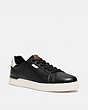 COACH®,LOWLINE LOW TOP SNEAKER,Leather,Black Chalk,Front View