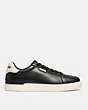COACH®,LOWLINE LOW TOP SNEAKER,Leather,Black Chalk,Angle View