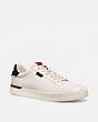 COACH®,LOWLINE LOW TOP SNEAKER,Leather,Chalk/Black,Front View