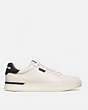 COACH®,LOWLINE LOW TOP SNEAKER,Leather,Chalk/Black,Angle View