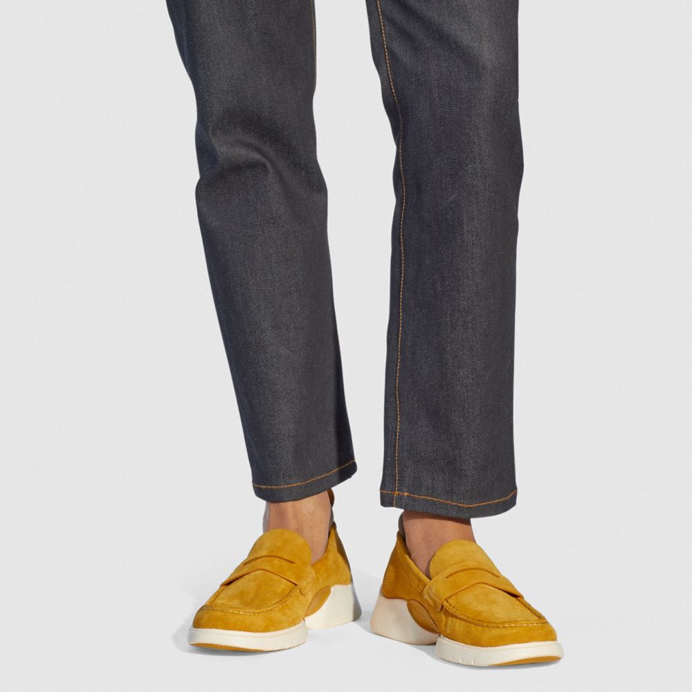 COACH®,CITYSOLE LOAFER,Suede,FLAX,Detail View