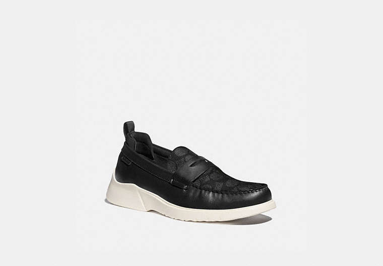 COACH®,CITYSOLE LOAFER,Signature Coated Canvas,Black,Front View