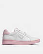 COACH®,LOWLINE LOW TOP SNEAKER,Leather,White/Aurora,Angle View