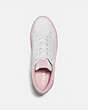 COACH®,LOWLINE LOW TOP SNEAKER,Leather,White/Aurora,Inside View,Top View
