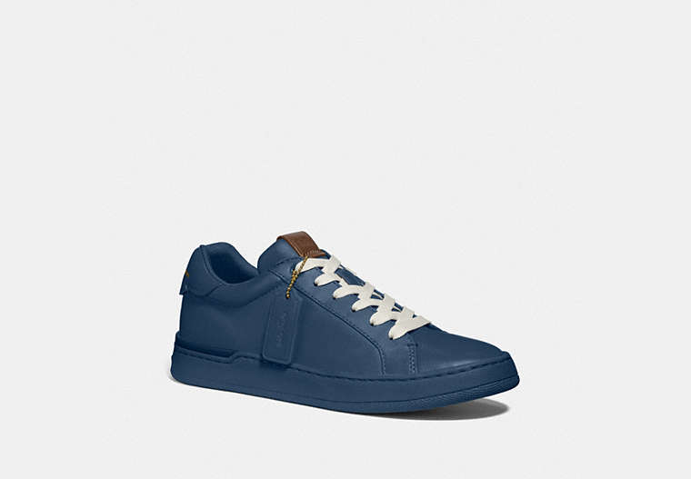 COACH®,LOWLINE LUXE LOW TOP SNEAKER,Leather,ALMOST NAVY,Front View image number 0