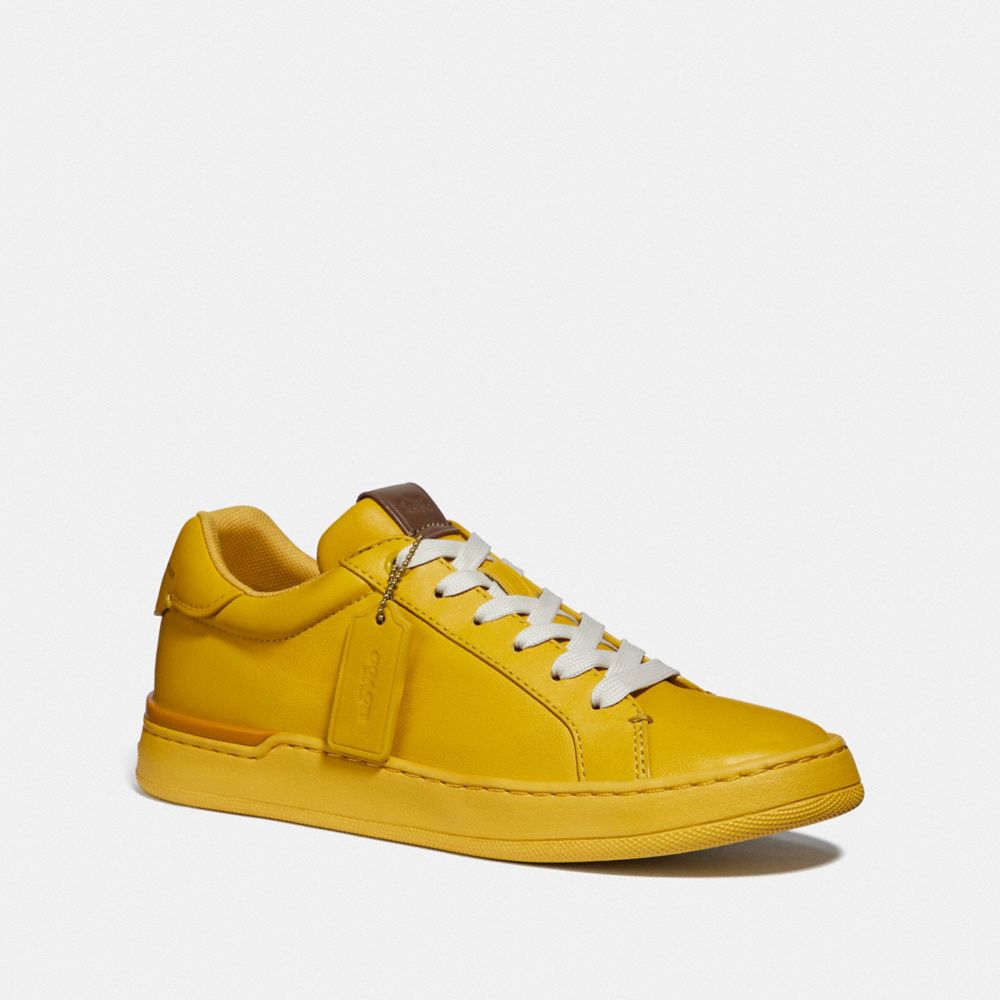 COACH®,LOWLINE LUXE LOW TOP SNEAKER,Leather,Lemon,Front View image number 0