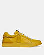COACH®,LOWLINE LUXE LOW TOP SNEAKER,Leather,Lemon,Angle View