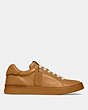 COACH®,LOWLINE LUXE LOW TOP SNEAKER,Leather,Light Toffee,Angle View
