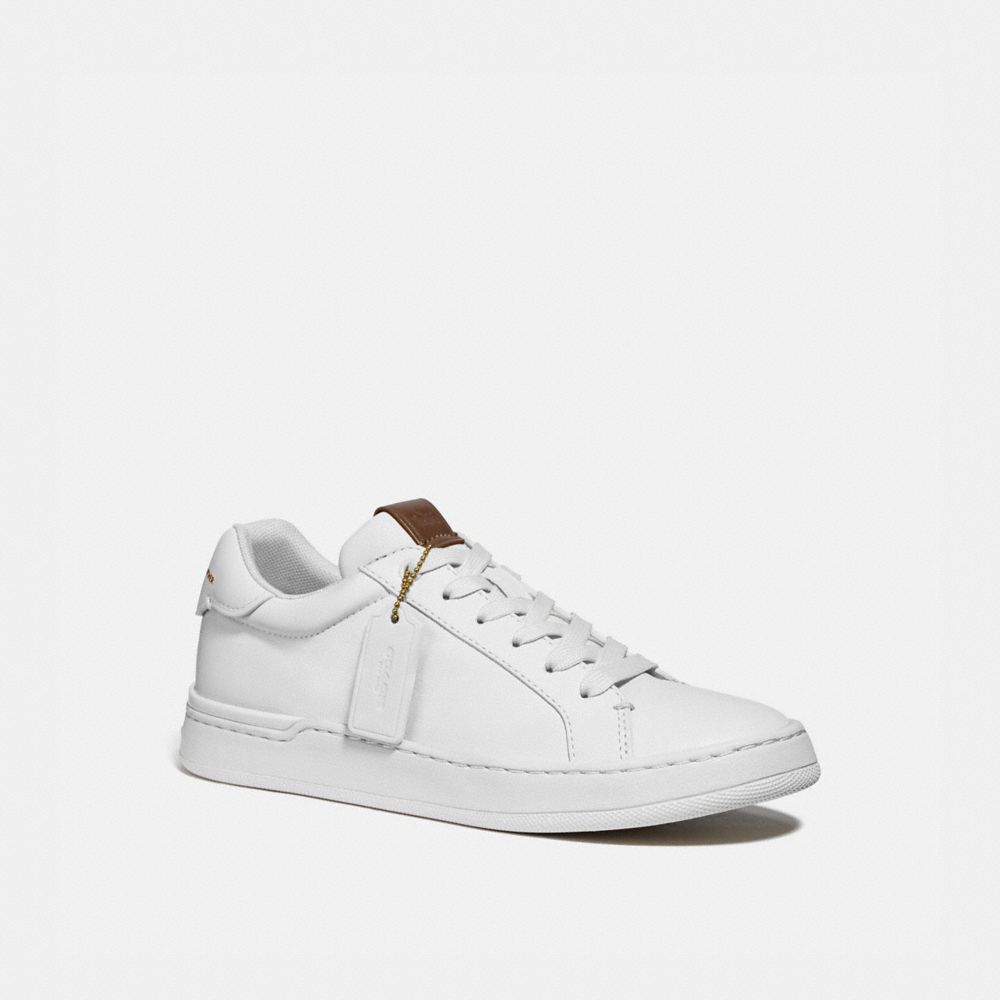 COACH®,LOWLINE LUXE LOW TOP SNEAKER,Leather,White,Front View