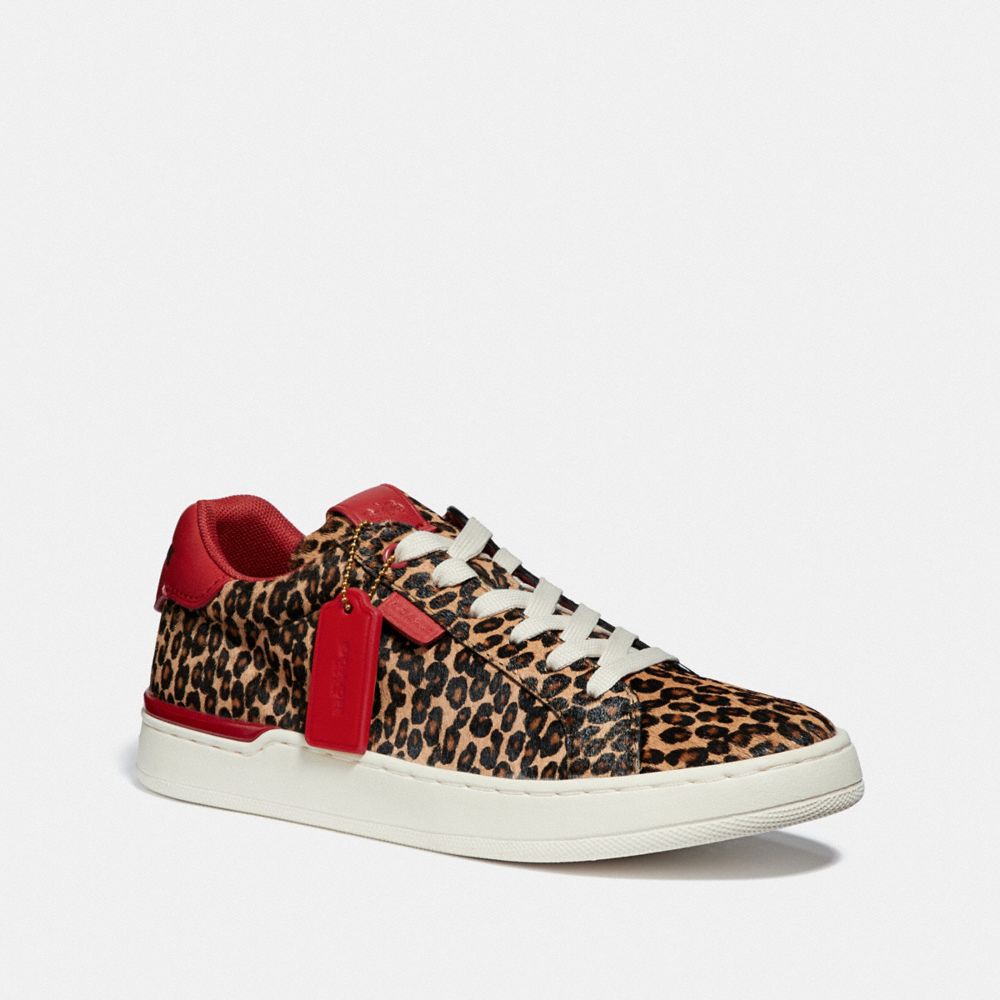 COACH®,BASKETS BASSES DE LUXE LOWLINE,Haircalf,Naturel/Jaspe,Front View