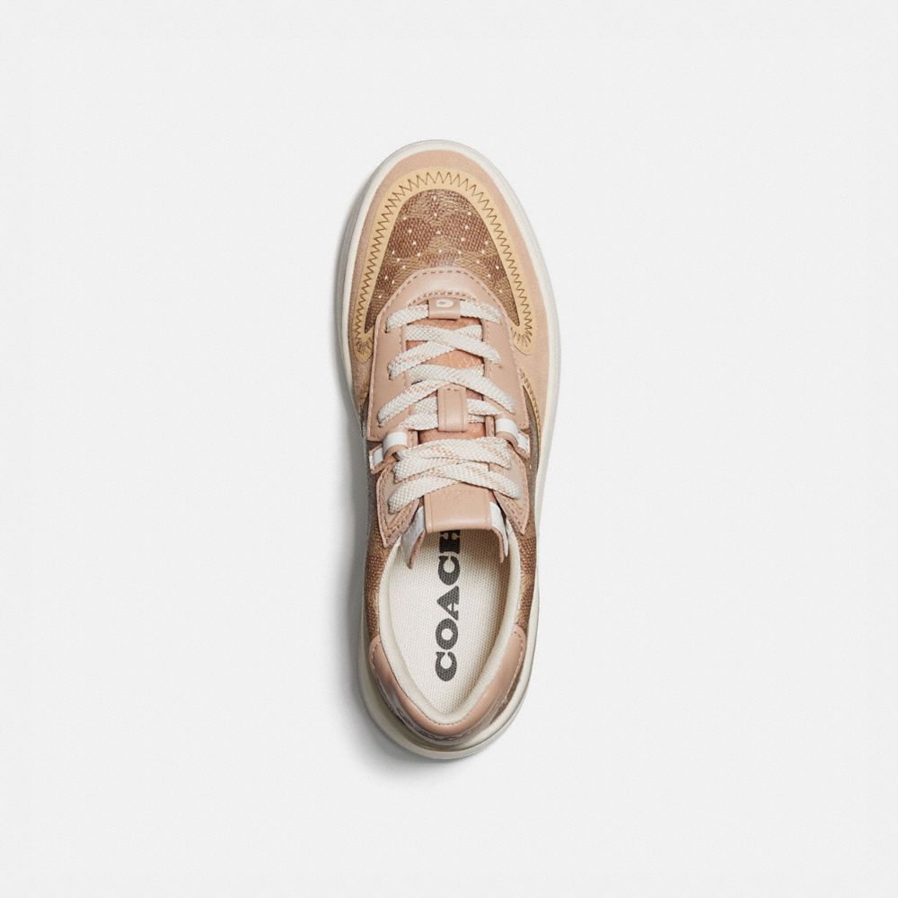 COACH®,CITYSOLE COURT SNEAKER,Tan/Beechwood,Inside View,Top View