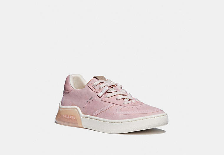 COACH®,CITYSOLE COURT SNEAKER,Suede,Aurora sparkling silver,Front View image number 0
