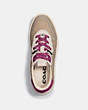 COACH®,CITYSOLE COURT SNEAKER,Suede,Moonlight/Orchid,Inside View,Top View