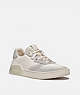 COACH®,CITYSOLE COURT SNEAKER,Suede/Leather,Chalk,Front View