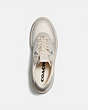 COACH®,CITYSOLE COURT SNEAKER,Suede/Leather,Chalk,Inside View,Top View