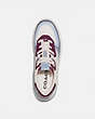 COACH®,CITYSOLE COURT SNEAKER,Suede/Leather,Chalk/Boysenberry,Inside View,Top View