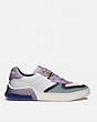 COACH®,CITYSOLE COURT SNEAKER,Suede/Leather,White/Soft Lilac,Angle View