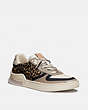 COACH®,CITYSOLE COURT SNEAKER,Leather/Haircalf/Suede,Natural/Beechwood,Front View