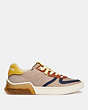 COACH®,CITYSOLE COURT SNEAKER,Leather,Taupe/Sunlight,Angle View