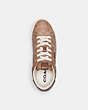 COACH®,LOWLINE LUXE LOW TOP SNEAKER,Signature Coated Canvas/Leather,Tan,Inside View,Top View