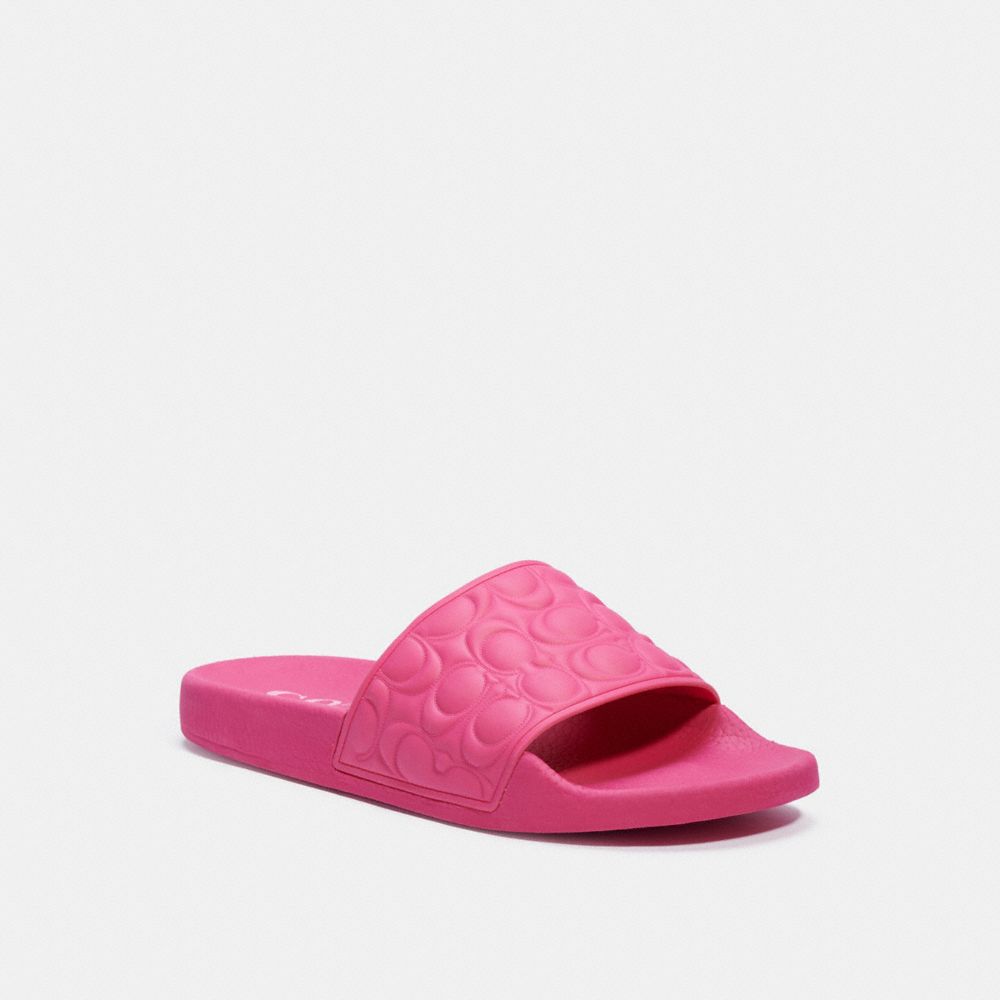 COACH®,ULI SPORT SLIDE,Synthetic,Bold Pink,Front View