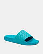 COACH®,ULI SPORT SLIDE,Synthetic,Teal,Front View